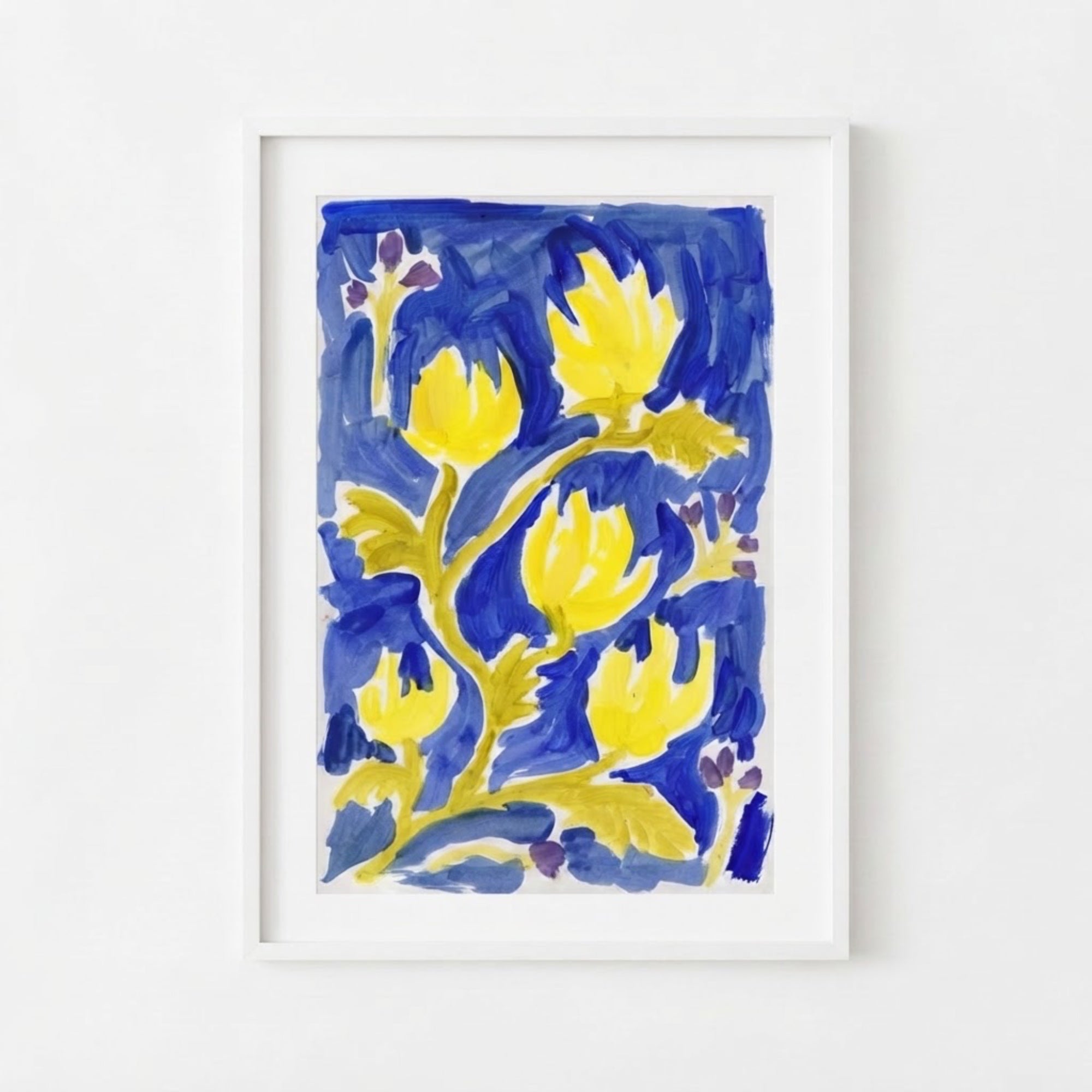 Yellow on blue I