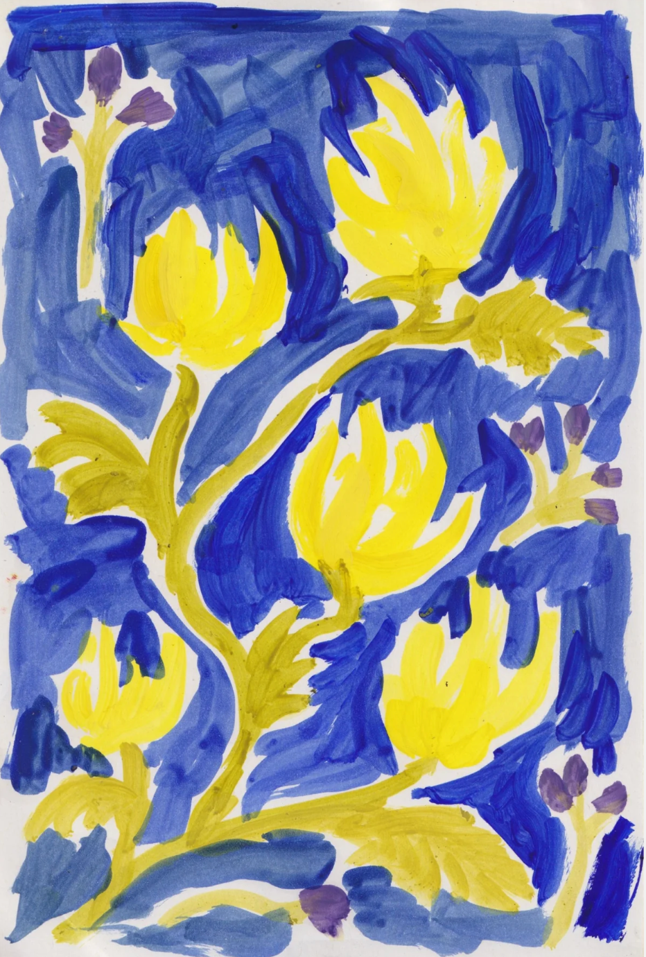 Yellow on blue I