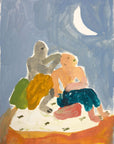 Two Figures and a Moon